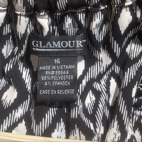 Sz16 Black/White Glamour Long Dress - Picture 7 of 8